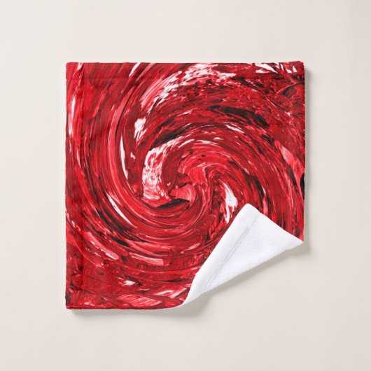 Design noir blanc rouge (Gant de toilette)