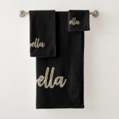 Design noir élégant avec script or (En situation)