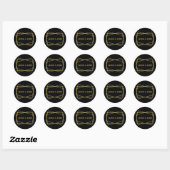Design noir moyen - Sticker circulaire (Feuille)