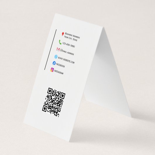 Design Now - QR-code, sociale media en tekst toevo Visitekaartjes (Achterkant)