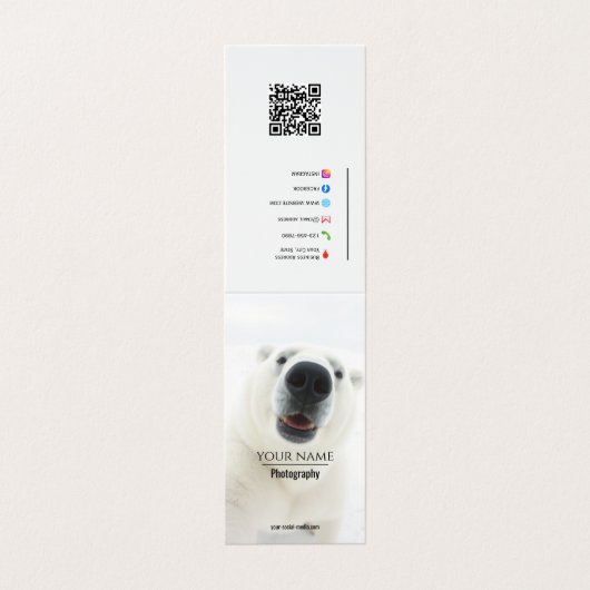 Design Now - QR-code, sociale media en tekst toevo Visitekaartjes (Buitenkant ongevouwen)
