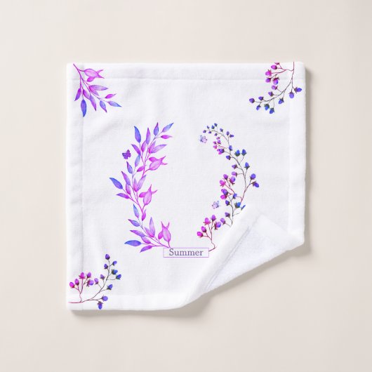 Design original de fleurs et branches violettes (Gant de toilette)
