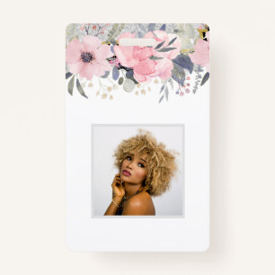 Design Own  Girly Pink Floral Stationery Badge