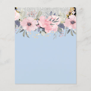 Design Own Girly Pink Floral Stationery Flyer