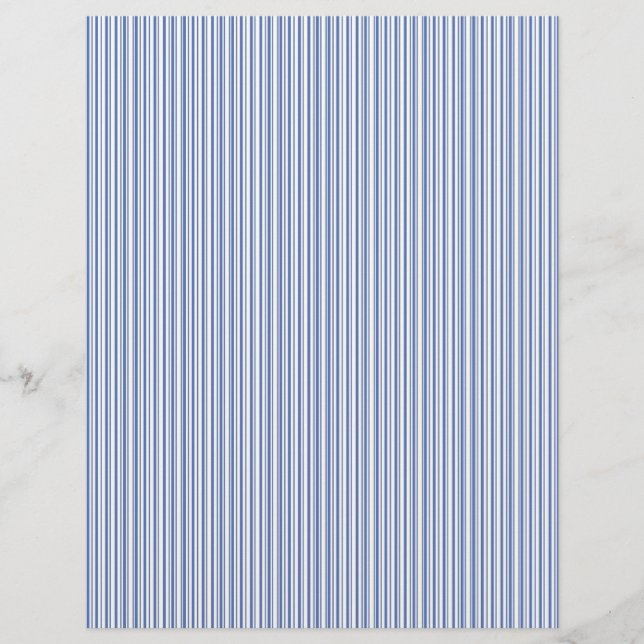 Design papier scrapbook à bandes bleues (Devant)