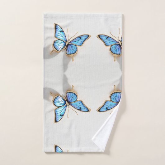 Design Papillon bleu de luxe (Serviette à main)