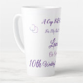 Design personnalisé 10e anniversaire Latte Mug (Angle gauche)