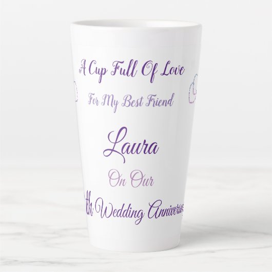 Design personnalisé 10e anniversaire Latte Mug (Devant)