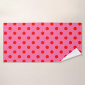 Design Pois rouge sur rose (Serviette de bain)