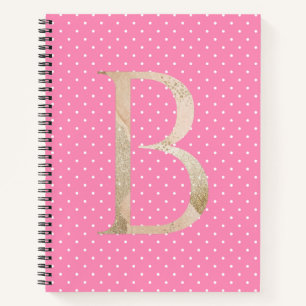  design polka stip patroon Girly roze Notitieboek