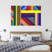 Design rayé, Sépia, Impression sur toile tendue (Insitu(Chambre))
