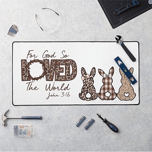 Design rétro "Pour Dieu si aimé le monde" Mat de b