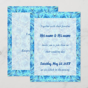 Design rose opulent dans une invitation turquoise