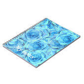 Design rose opulent en carnet turquoise (Côté gauche)