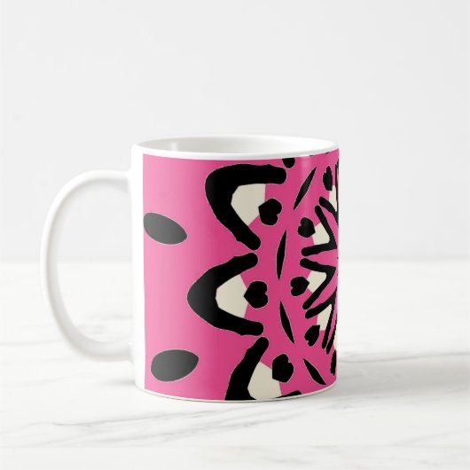 Design rose vif Abstrait Artwork Coffee Mug Cup (Gauche)