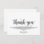 Design rustique élégant de mariage Carte de remerc (Devant / Derrière)