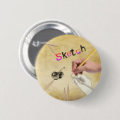 Design schetsen pin/ ronde button 5,7 cm (Voorkant /achterkant)