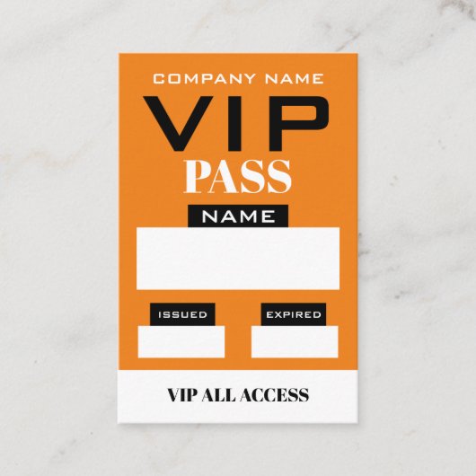 Design simple, cartes VIP (Devant)