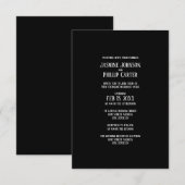 Design simple en noir et blanc - Invitation de mar (Devant / Derrière)