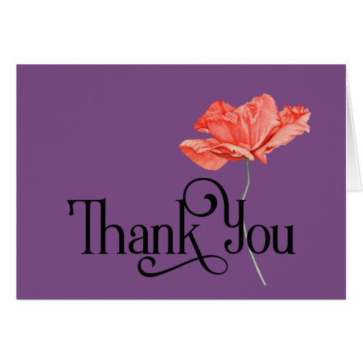 Design simple Merci avec beau pavot rouge (Devant horizontal)