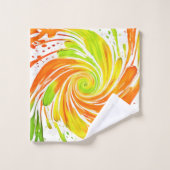 Design spiral vert et orange (Gant de toilette)