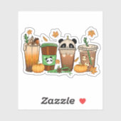 Design Sticker à thème café automne (Feuille)