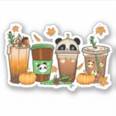 Design Sticker à thème café automne (Devant)
