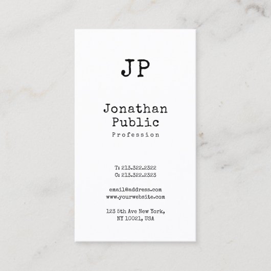 design, stijlvolle, platte Retro Professional Visitekaartje (Voorkant)