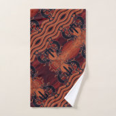 Design sud-ouest Kokopelli Orange et Motif noir (Serviette à main)
