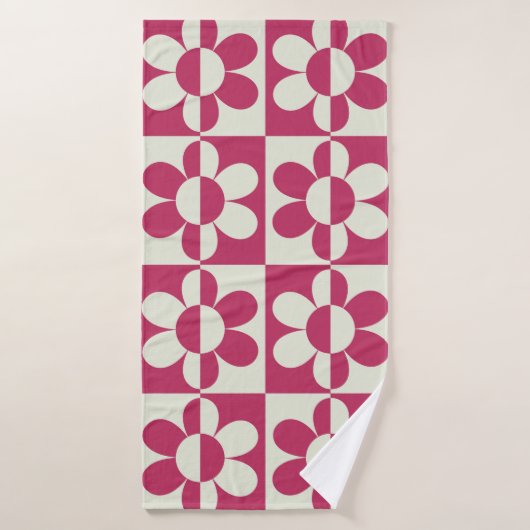 Design super rétro sans couture avec marguerite vi (Serviette de bain)