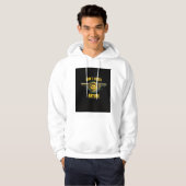 design sweat - shirt à capuche noir et jaune (Devant entier)