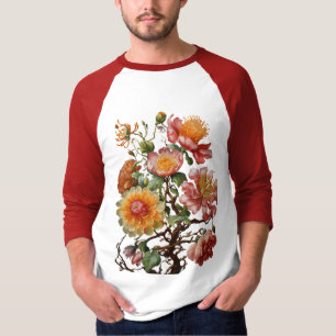 Design T-shirt à peinture à l'aérographe à fleurs 