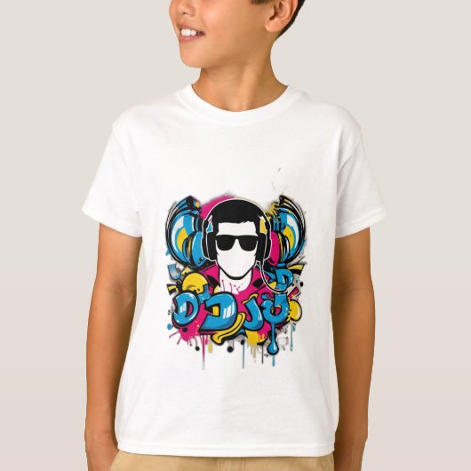 Design T-shirt DJ Graffiti dynamique (Devant)