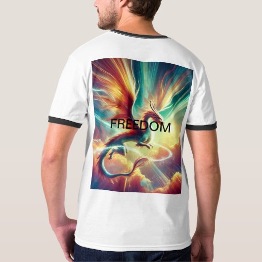 Design T-shirt en Aquarelle Dragon Whimsical (Dos entier)