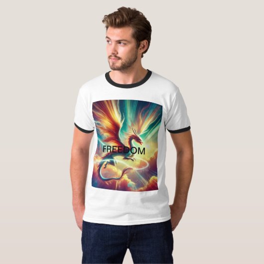 Design T-shirt en Aquarelle Dragon Whimsical (Devant entier)