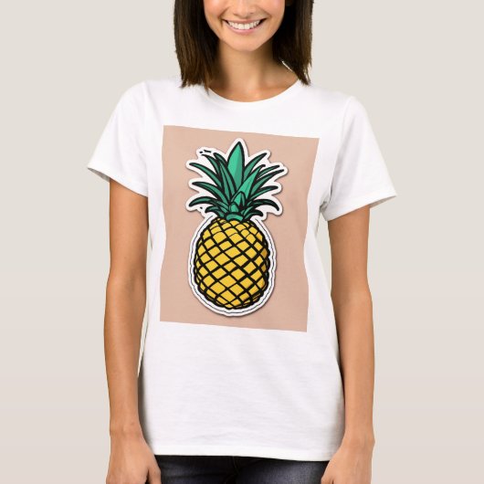 "Design T-shirt graphique en ananas" (Devant)