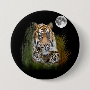 design tijger en cubs ronde button 7,6 cm