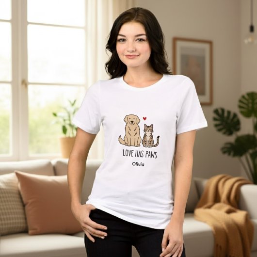 Design Title: Love Has Paws Apparel Style: Bella+ Tri-Blend Shirt