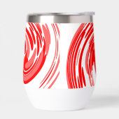 Design tourbillon rouge sur bouteille d'eau (Gauche)