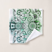 Design tribal teinte verte (Gant de toilette)
