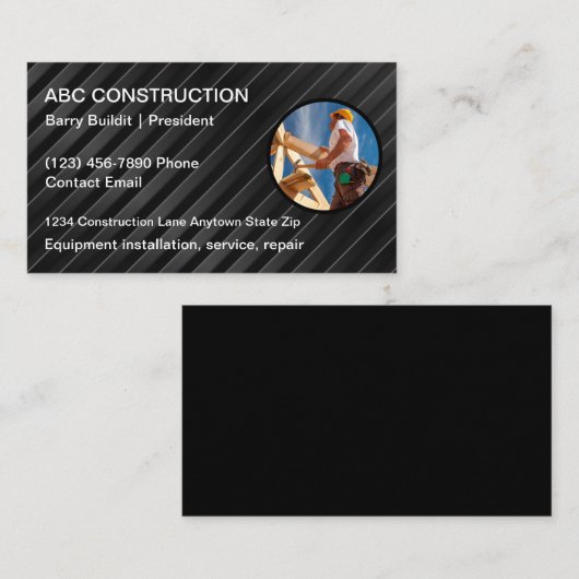 Design unique Carte de visite de construction (Devant / Derrière)