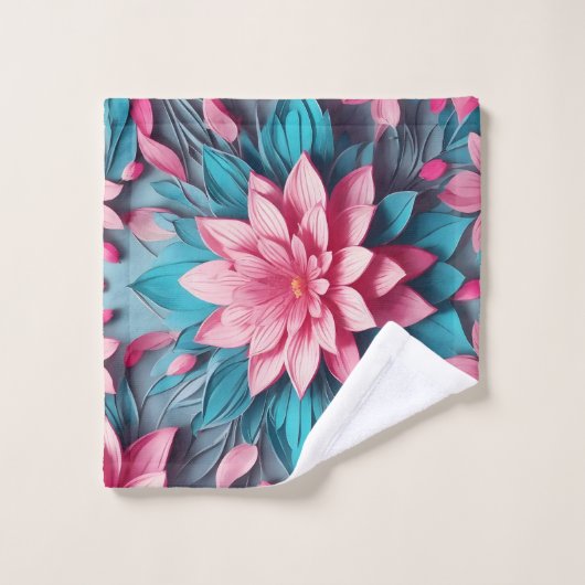 Design unique motif rose (Gant de toilette)