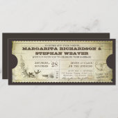design unique vintage billet mariage invitations (Devant / Derrière)