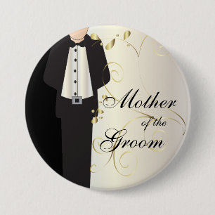 Design van de bruiloft ronde button 7,6 cm