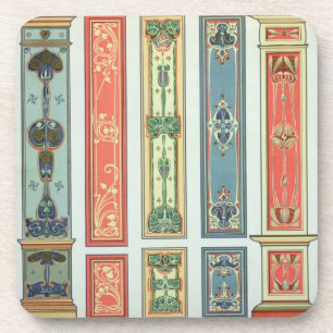 Design van het paneel, bord XII van "Modern Orname Onderzetter