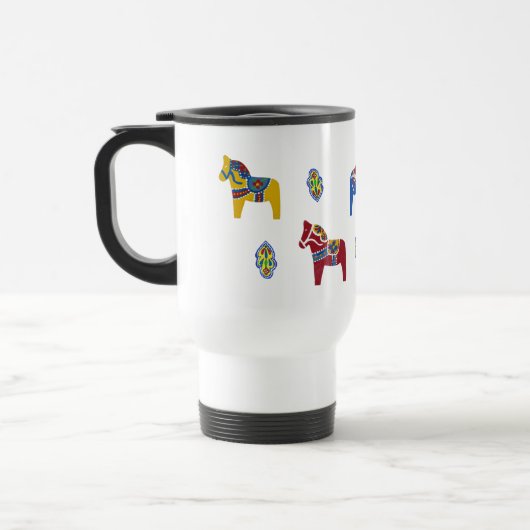 Design van het Zweedse paard Dala Reisbeker (Links)