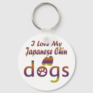 Design van Japanse Chin Sleutelhanger