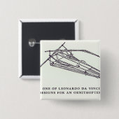 Design van Leonardo da Vinci voor een ornithopter Vierkante Button 5,1 Cm (Voorkant /achterkant)
