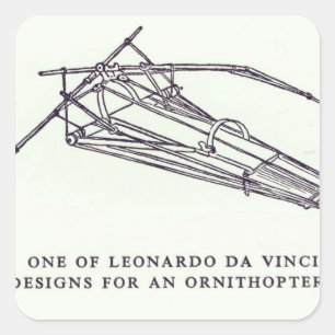 Design van Leonardo da Vinci voor een ornithopter Vierkante Sticker