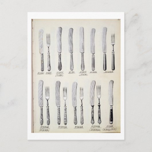 Design van messenmakerswerk uit een handelscatalog briefkaart (Voorkant)